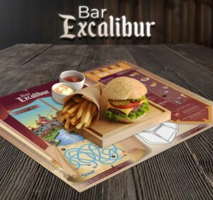 set de table, bar excalibur, dream castle, disney, disneyland, paris, fabulous, hotel, magic circus, jeux, menu, enfant, coloriage, Cyrielle Gilles, graphiste, graphisme, marketing, communication, publicité, freelance, meaux, ile de france, www.vanille-fraise.com