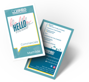 Cartes de visite pour la société MD-KDO, Cyrielle Gilles, graphisme, marketing, communication, freelance, meaux, ile de france, www.vanille-fraise.com